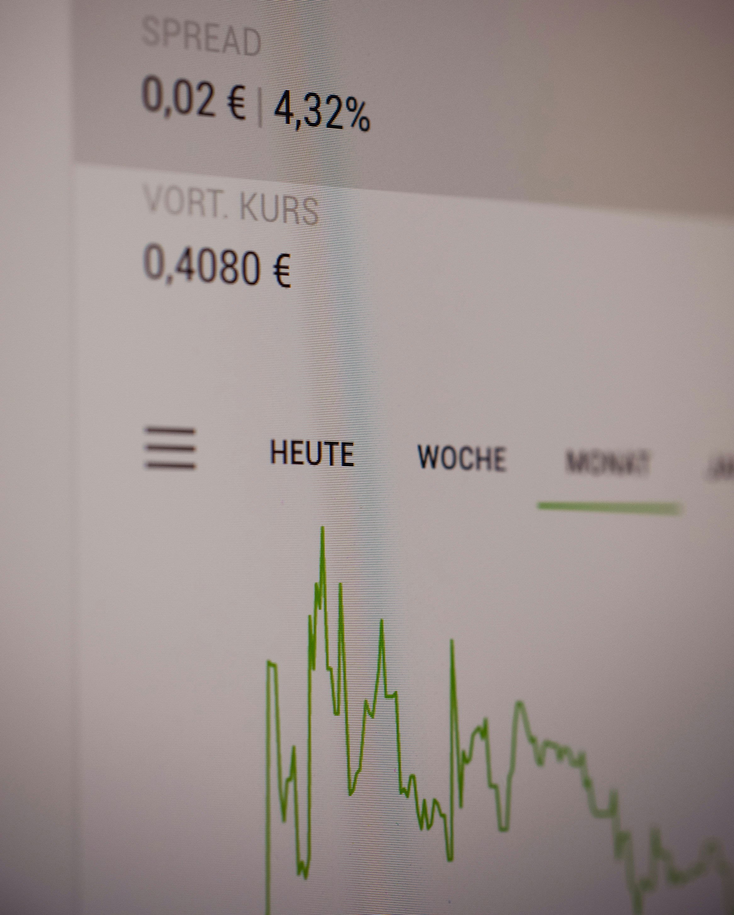 Finance investment stock market chart. Made with analog vintage lens, Leica APO Macro Elmarit-R 2.8 100mm (Year: 1993)